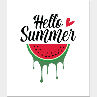 Hello summer Watermelon Posters and Art